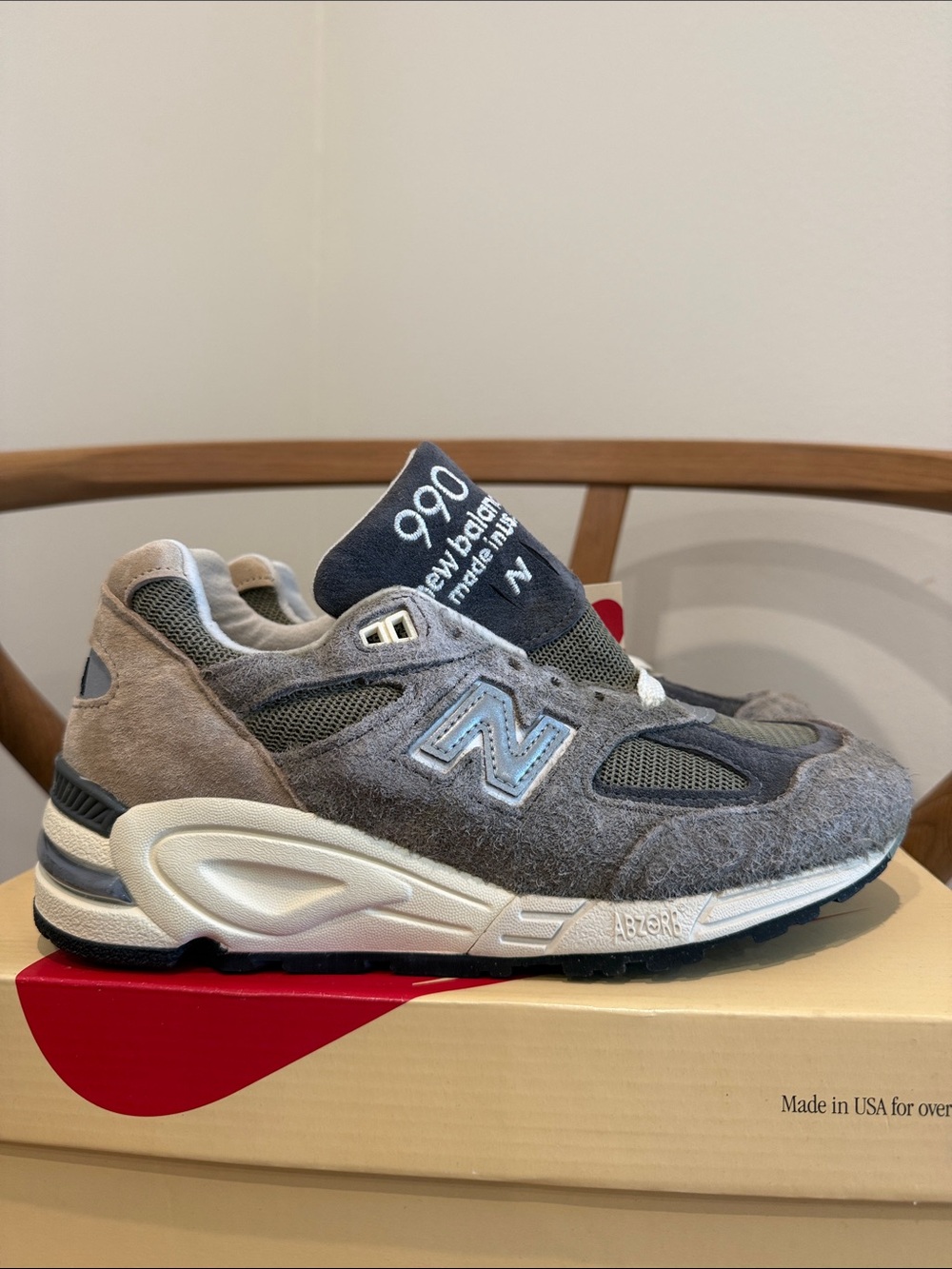 New Balance Grey Suede 990 Made in USA men’s 5 1/2